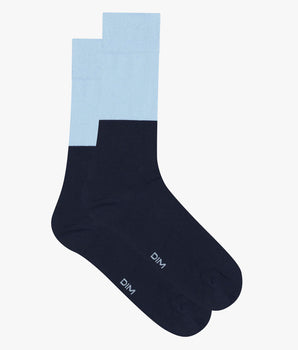 Men's colorblock cotton socks Navy and Blue Dim Fashion