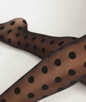 Women's sheer tights with large black polka dots Dim Style