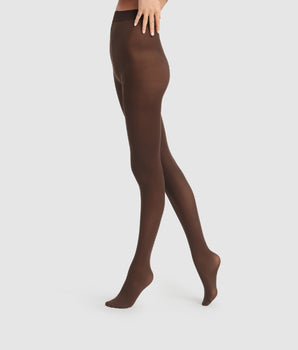 Style 50 opaque velour tights in chocolate