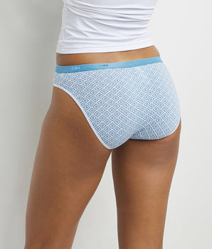 Pack of 5 blue cotton briefs with geometric patterns Les Pockets