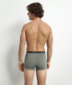 Pack of 3 Men's Khaki Green Black Dim Cotton Stretch Boxers