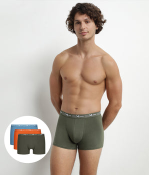 Orange Green Dim Cotton Stretch Boxer Pack of 3 for Men