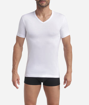 Lot de 2 t-shirts homme en coton blanc à col en V EcoDim